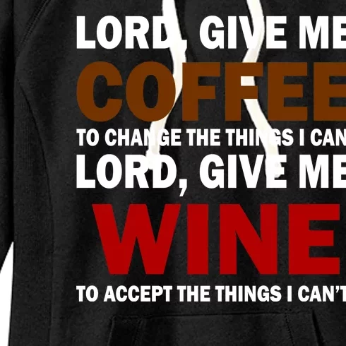 Lord Give Me Coffee Wine Women's Fleece Hoodie