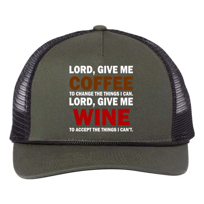 Lord Give Me Coffee Wine Retro Rope Trucker Hat Cap