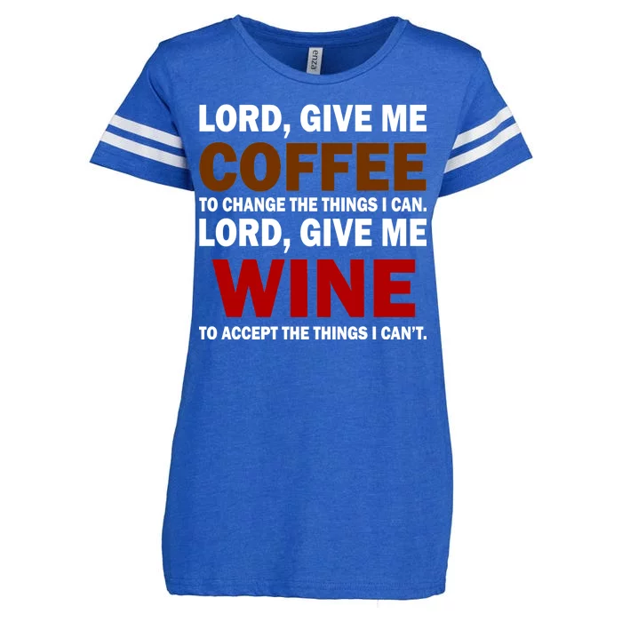 Lord Give Me Coffee Wine Enza Ladies Jersey Football T-Shirt