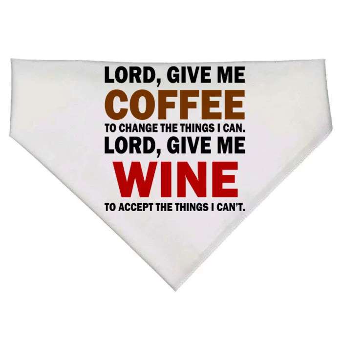 Lord Give Me Coffee Wine USA-Made Doggie Bandana