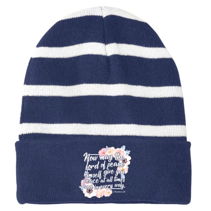 Lord of Peace Striped Beanie with Solid Band