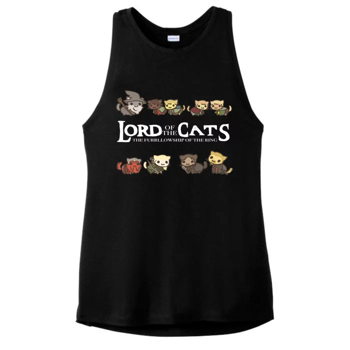 Lord Of The Cats The Furrllowship Of The Ring Ladies Tri-Blend Wicking Tank