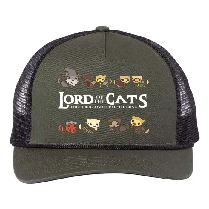 Lord Of The Cats The Furrllowship Of The Ring Retro Rope Trucker Hat Cap