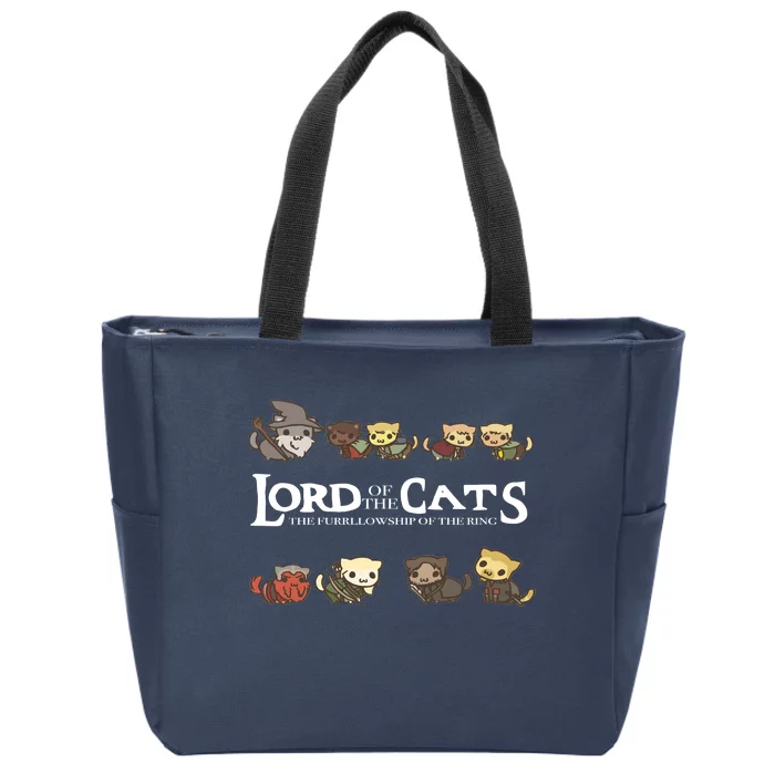 Lord Of The Cats The Furrllowship Of The Ring Zip Tote Bag