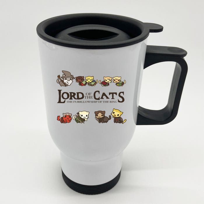 Lord Of The Cats The Furrllowship Of The Ring Front & Back Stainless Steel Travel Mug