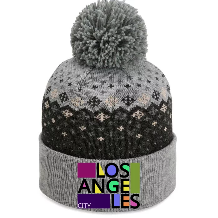 Los Angeles 1980's Logo The Baniff Cuffed Pom Beanie