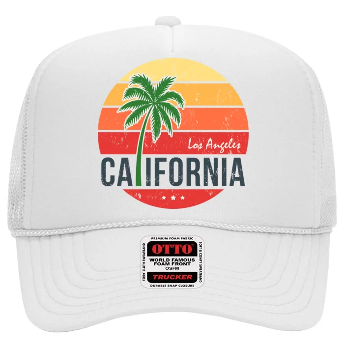 Los Angeles California High Crown Mesh Trucker Hat