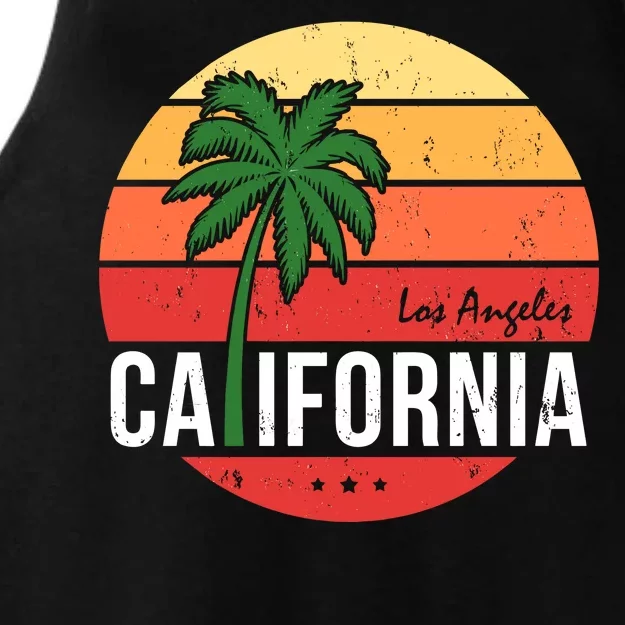 Los Angeles California Retro Circle Ladies Tri-Blend Wicking Tank