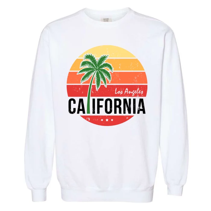 Los Angeles California Retro Circle Garment-Dyed Sweatshirt