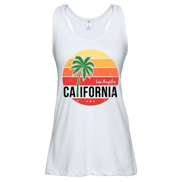 Los Angeles California Retro Circle Ladies Essential Flowy Tank