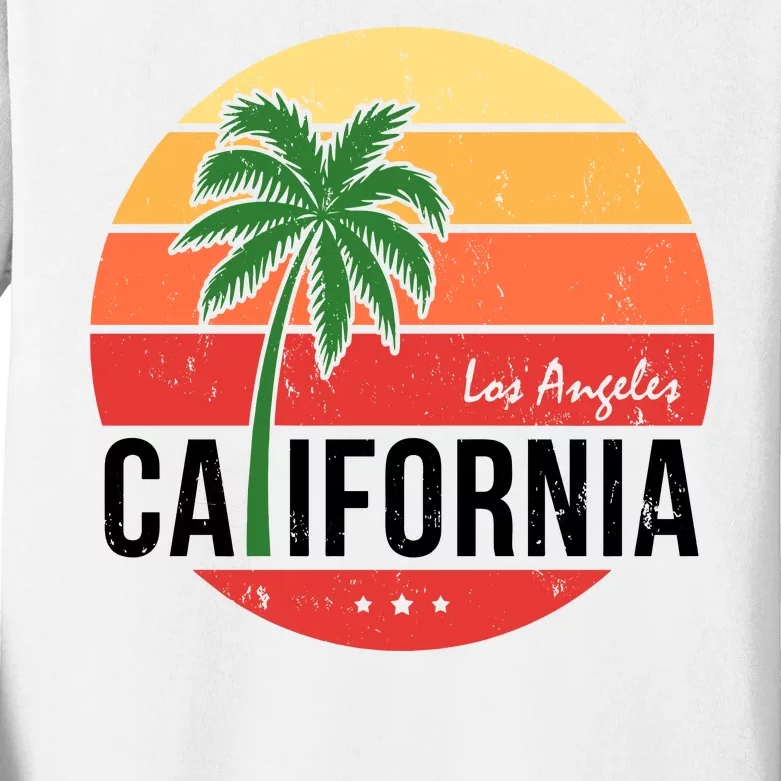 Los Angeles California Retro Circle Kids Long Sleeve Shirt