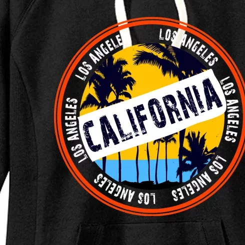 Los Angeles California Retro Circle LA Women's Fleece Hoodie