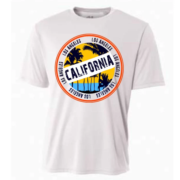 Los Angeles California Retro Circle LA Cooling Performance Crew T-Shirt