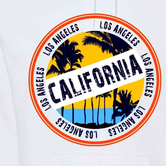 Los Angeles California Retro Circle LA Premium Hoodie