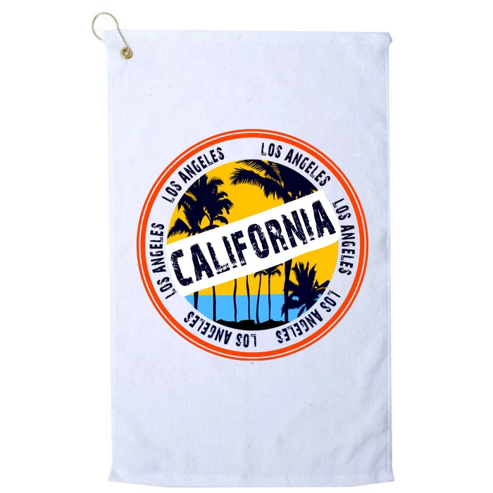 Los Angeles California Retro Circle LA Platinum Collection Golf Towel