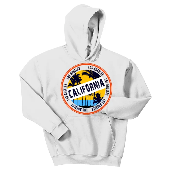 Los Angeles California Retro Circle LA Kids Hoodie