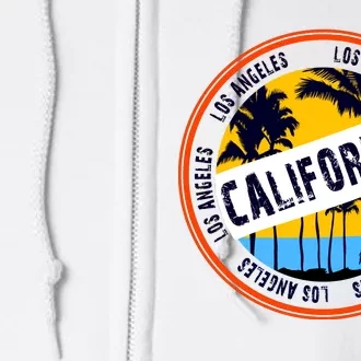 Los Angeles California Retro Circle LA Full Zip Hoodie