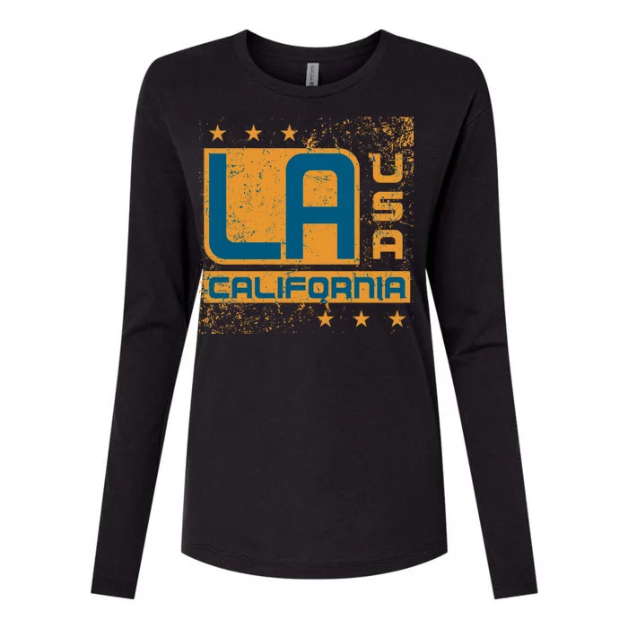 Los Angeles California Vintage Style LA Womens Cotton Relaxed Long Sleeve T-Shirt