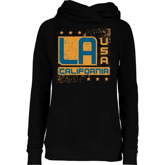 Los Angeles California Vintage Style LA Womens Funnel Neck Pullover Hood