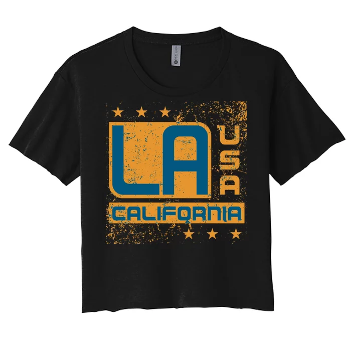 Los Angeles California Vintage Style LA Women's Crop Top Tee