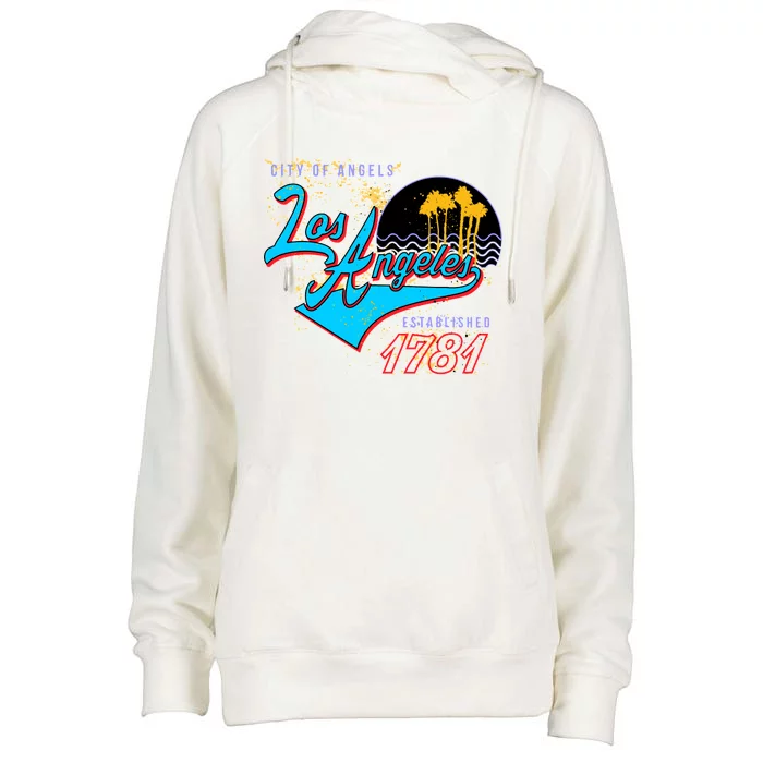 Los Angeles Est 1781 Retro Womens Funnel Neck Pullover Hood