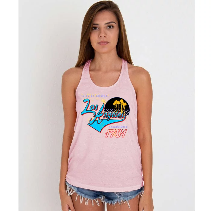 Los Angeles Est 1781 Retro Women's Knotted Racerback Tank