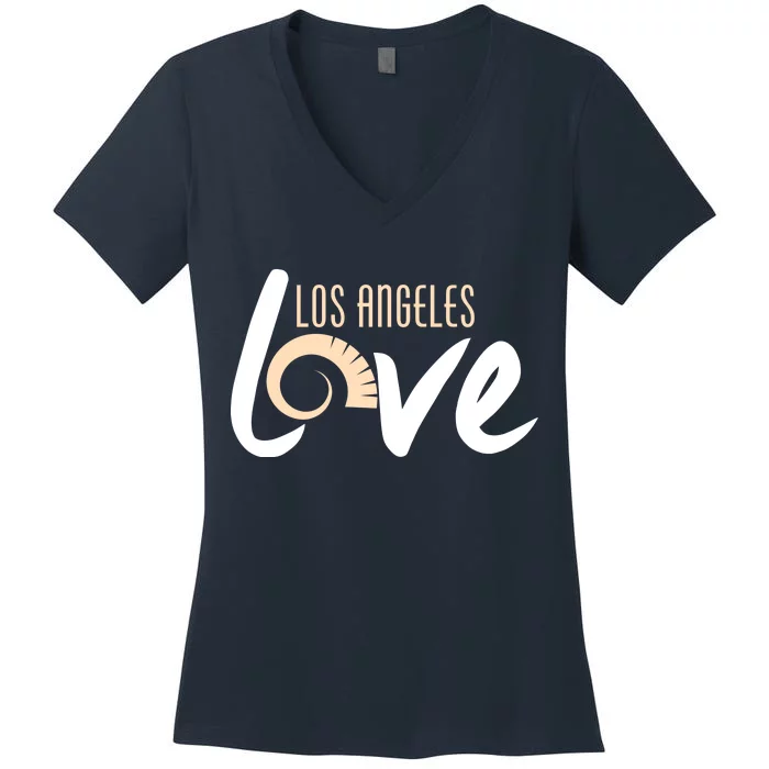 Los Angeles Love Football Fan Women's V-Neck T-Shirt