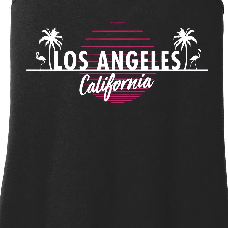 Los Angeles Retro Palm Trees Ladies Essential Tank