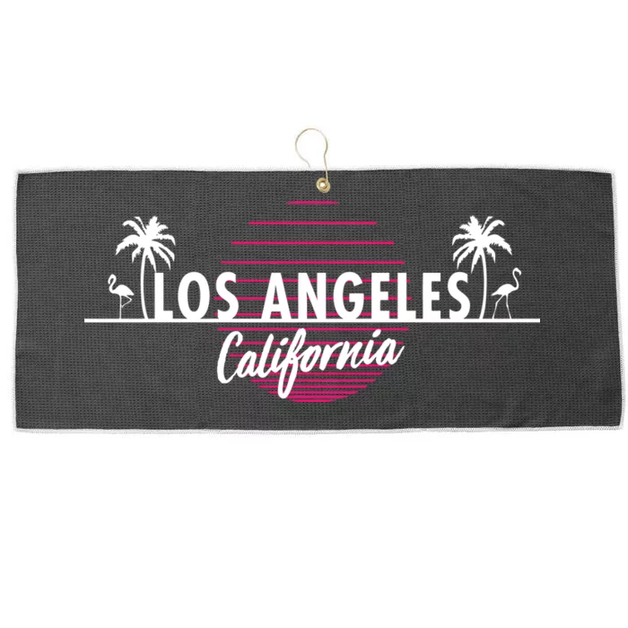 Los Angeles Retro Palm Trees Large Microfiber Waffle Golf Towel