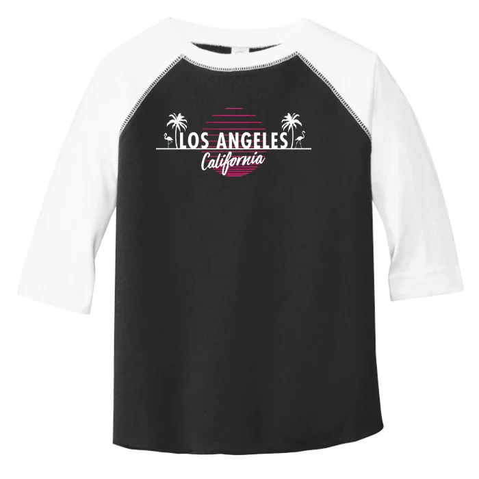 Los Angeles Retro Palm Trees Toddler Fine Jersey T-Shirt