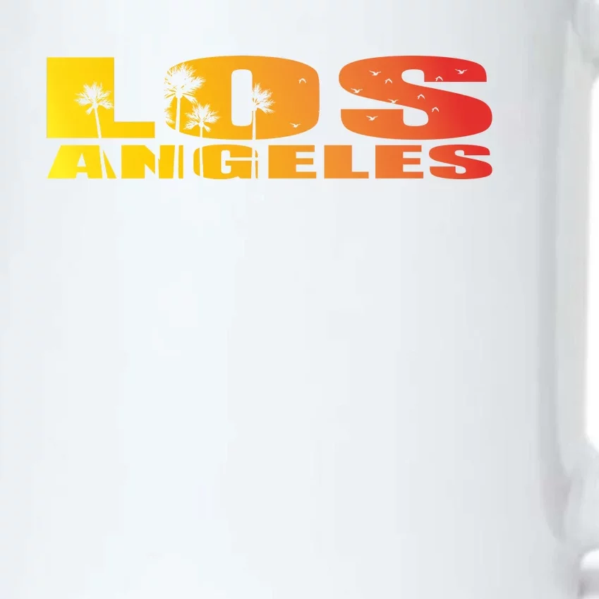 Los Angeles Retro Sunset Black Color Changing Mug