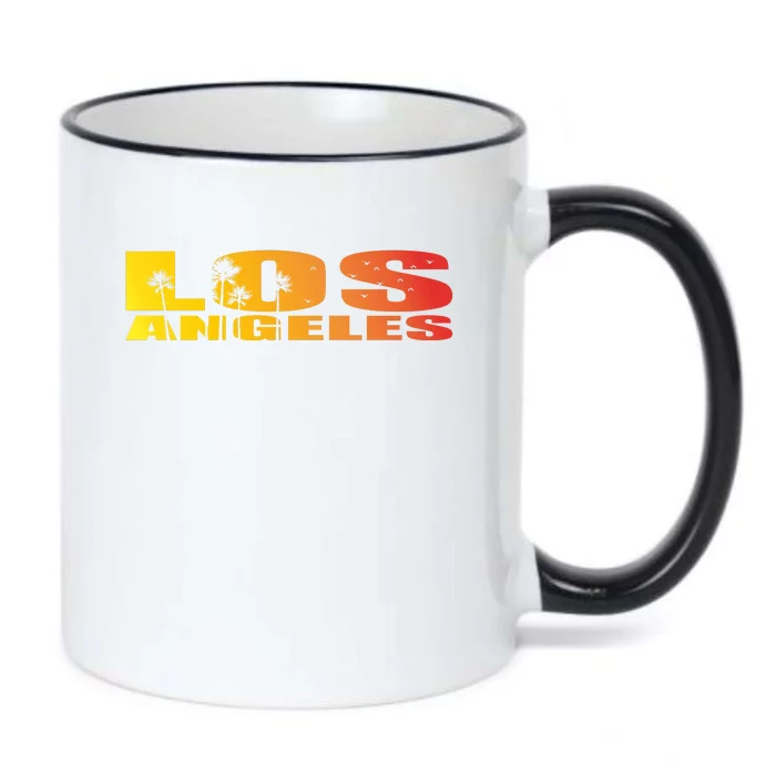 Los Angeles Retro Sunset Black Color Changing Mug