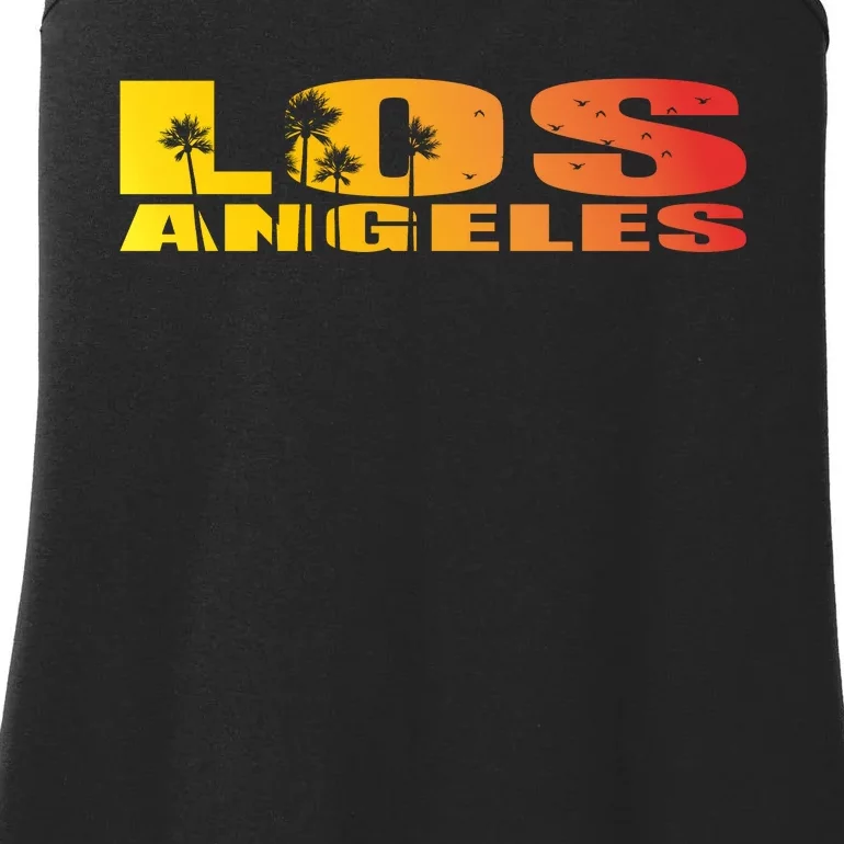 Los Angeles Retro Sunset Ladies Essential Tank