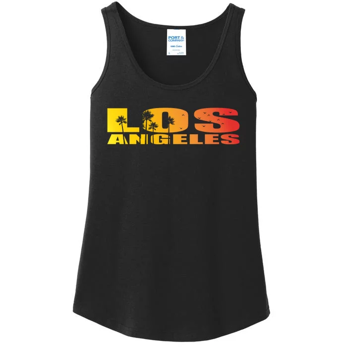 Los Angeles Retro Sunset Ladies Essential Tank