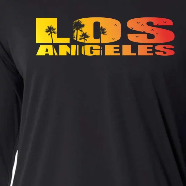 Los Angeles Retro Sunset Cooling Performance Long Sleeve Crew