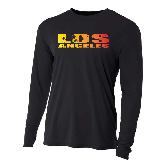 Los Angeles Retro Sunset Cooling Performance Long Sleeve Crew