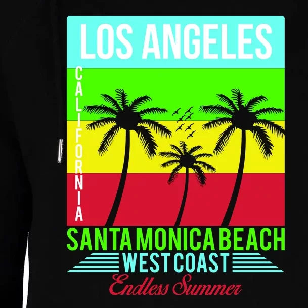 Los Angeles Santa Monica Beach Womens Funnel Neck Pullover Hood