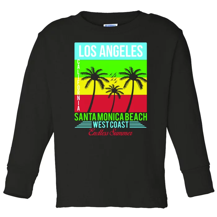 Los Angeles Santa Monica Beach Toddler Long Sleeve Shirt