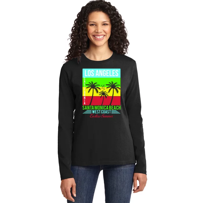 Los Angeles Santa Monica Beach Ladies Long Sleeve Shirt