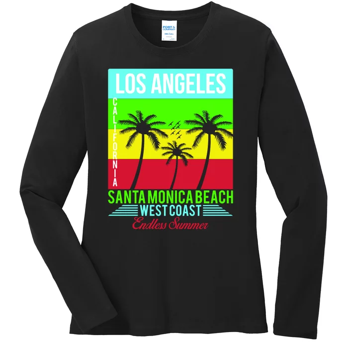 Los Angeles Santa Monica Beach Ladies Long Sleeve Shirt