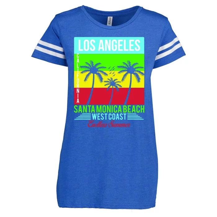 Los Angeles Santa Monica Beach Enza Ladies Jersey Football T-Shirt