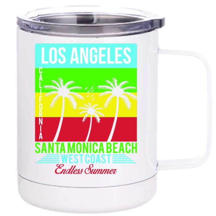 Los Angeles Santa Monica Beach Front & Back 12oz Stainless Steel Tumbler Cup