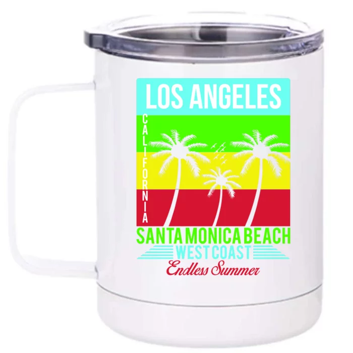 Los Angeles Santa Monica Beach Front & Back 12oz Stainless Steel Tumbler Cup