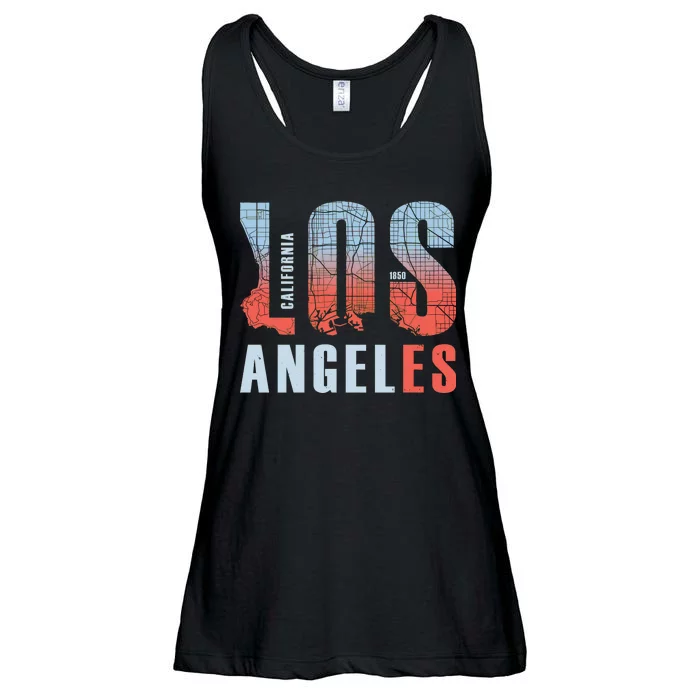 Los Angeles Vintage Emblem Ladies Essential Flowy Tank