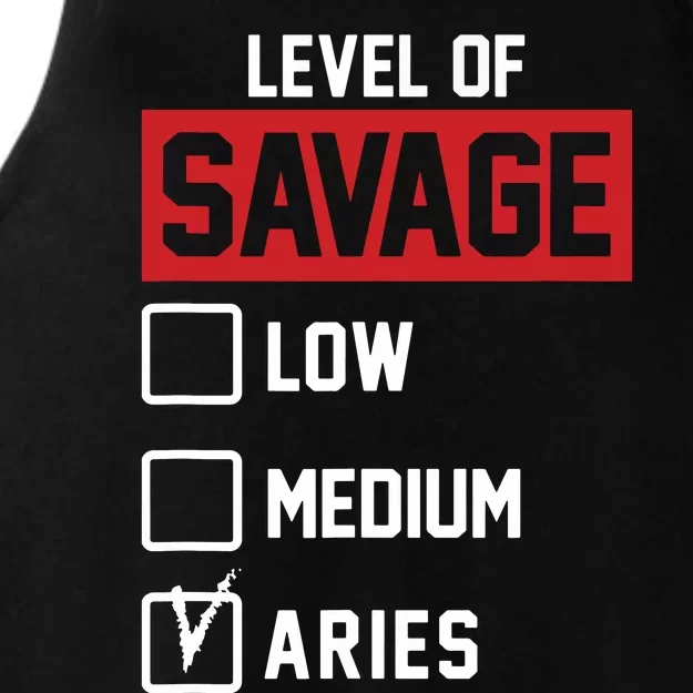 Level Of Savage Low Medium Aries Ladies Tri-Blend Wicking Tank