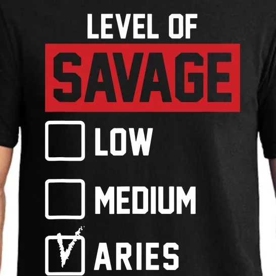 Level Of Savage Low Medium Aries Pajama Set