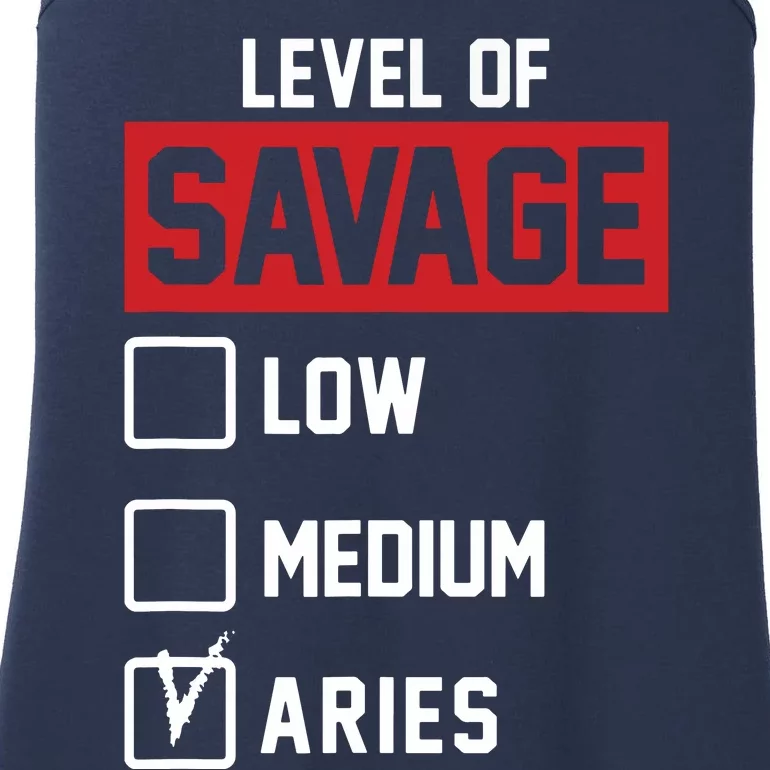 Level Of Savage Low Medium Aries Ladies Essential Tank