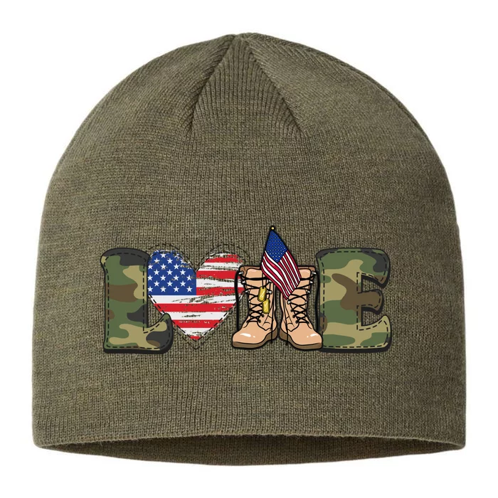 Love Our Soldiers, US Troops 8 1/2in Sustainable Knit Beanie