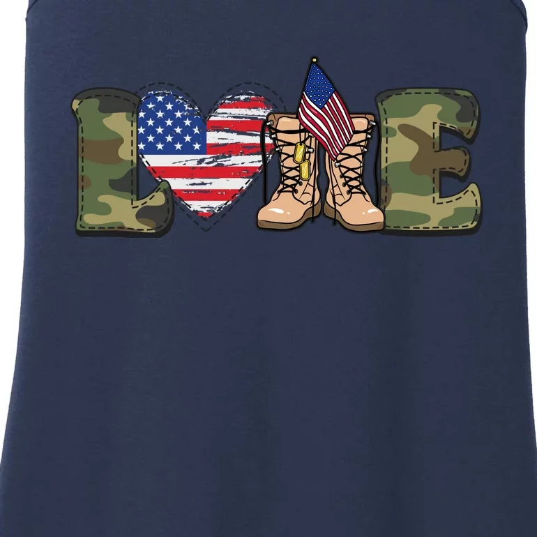 Love Our Soldiers, US Troops Ladies Essential Tank