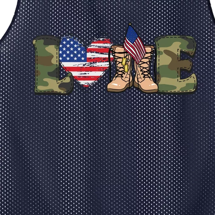 Love Our Soldiers, US Troops Mesh Reversible Basketball Jersey Tank